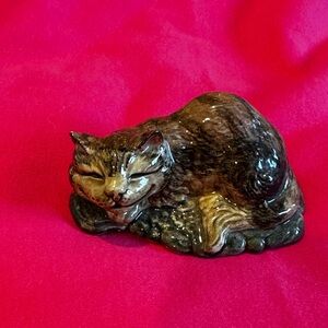 Ceramic Sleeping Cat Figurine